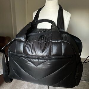 Carra x Athleta Black Chevon Puffer Gym and Travel Tote Bag